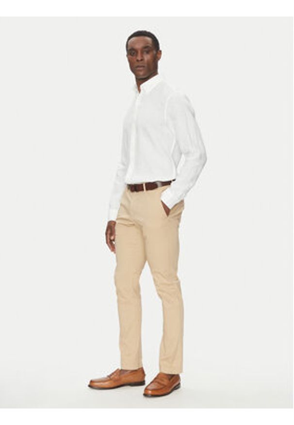 Michael Kors Chinosy CS4301KDR2 Beżowy Slim Fit. Kolor: beżowy. Materiał: bawełna
