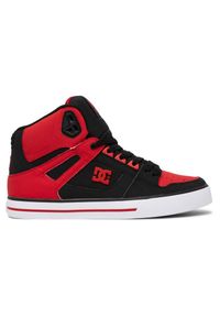 DC Shoes - Buty do chodzenia męskie DC Pure High Top. Wysokość cholewki: za kostkę. Kolor: wielokolorowy, czerwony, czarny. Materiał: tkanina, guma, skóra. Sport: turystyka piesza #2