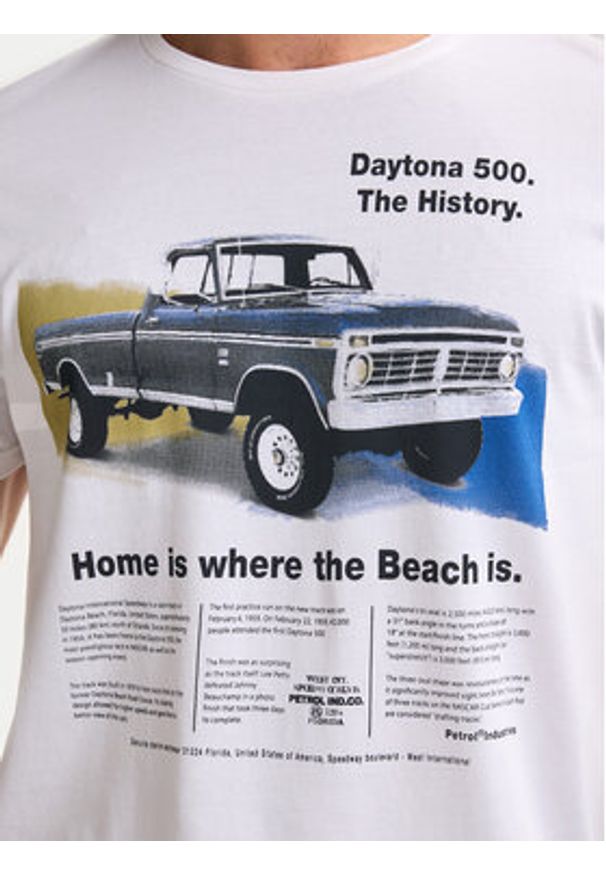 Petrol Industries T-Shirt M-1050-TSR604 Biały Regular Fit. Kolor: biały. Materiał: bawełna