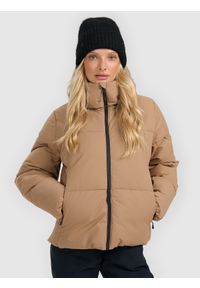 4f - 4F Kurtka narciarska membrana 5000 damska - brązowa XS. Kolor: brązowy. Materiał: poliester, materiał. Wzór: gładki. Sezon: zima #1