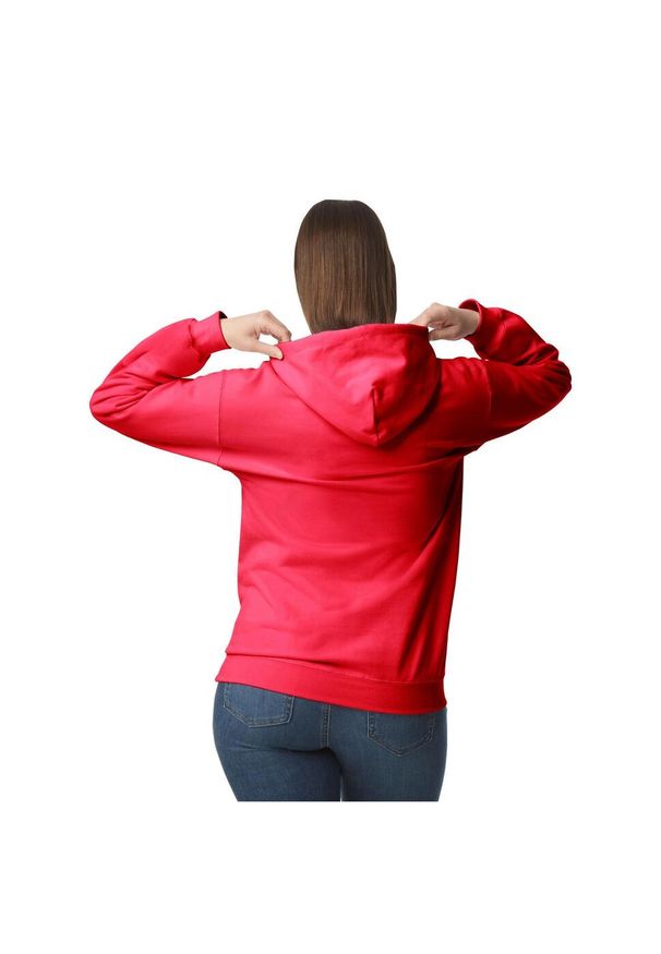 GILDAN - Bluza Z Kapturem Dla Dorosłych Unisex Softstyle Fleece Midweight. Typ kołnierza: kaptur. Kolor: czerwony. Materiał: poliester, bawełna