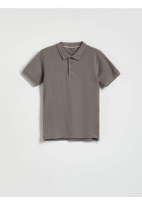 Reserved - T-shirt polo - beżowy. Typ kołnierza: polo. Kolor: beżowy. Materiał: dzianina, bawełna #1