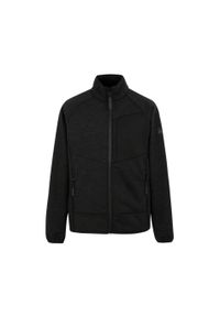 Polar zapinany na zamek błyskawiczny Regatta Salzance. Kolor: czarny, szary, wielokolorowy. Materiał: polar. Sport: turystyka piesza #1