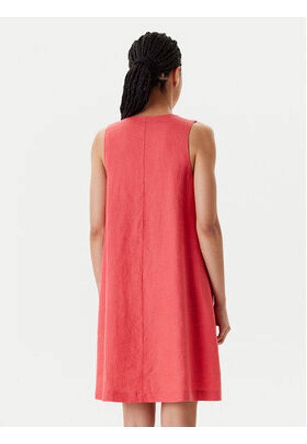 United Colors of Benetton - United Colors Of Benetton Sukienka letnia 4AGHDV0AX Czerwony Relaxed Fit. Kolor: czerwony. Materiał: len. Sezon: lato