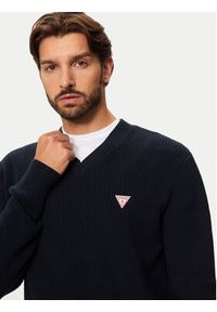 Guess Sweter M4BR33 Z3HM1 Granatowy Regular Fit. Kolor: niebieski. Materiał: bawełna #3