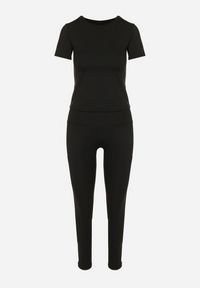 Born2be - Czarny Komplet Sportowy Legginsy i Dopasowany T-shirt Silendria. Kolor: czarny #6