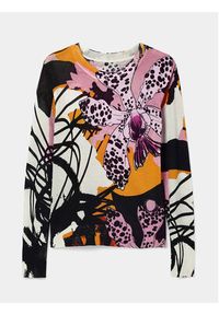 Desigual Sweter MONSIEUR CHRISTIAN LACROIX Orquidea 24SWJF30 Kolorowy Regular Fit. Materiał: wiskoza. Wzór: kolorowy #3