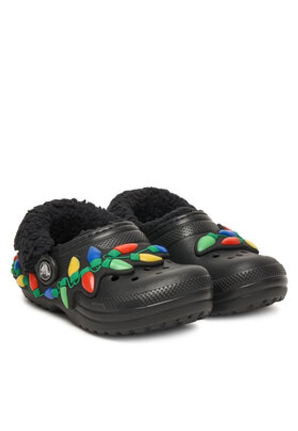 Crocs Klapki Classic Lined Holiday Lights Cgt 212027 Czarny. Kolor: czarny