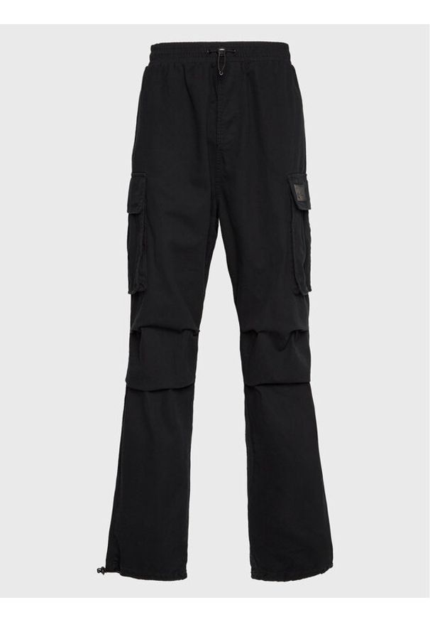 Karl Kani Spodnie materiałowe Rubber Signeture 6002520 Czarny Relaxed Fit. Kolor: czarny. Materiał: materiał, bawełna