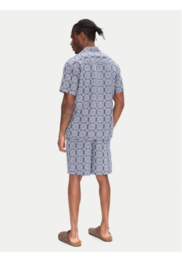 Jack & Jones - Jack&Jones Komplet koszula i szorty materiałowe Seersucker 12284648 Niebieski Relaxed Fit. Kolor: niebieski. Materiał: bawełna