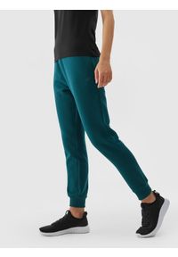 4f - Spodnie dresowe joggery damskie - zielone. Kolor: zielony. Materiał: dresówka #2