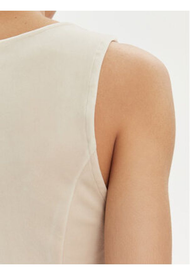 Juicy Couture Top Camina JCWCT23305 Beżowy Slim Fit. Kolor: beżowy. Materiał: syntetyk