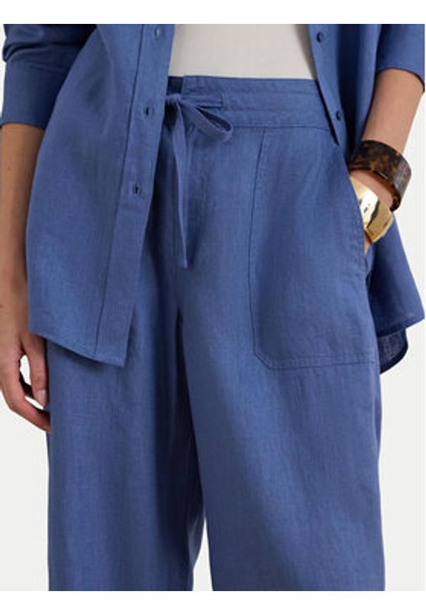 Lauren Ralph Lauren - LAUREN RALPH LAUREN Spodnie materiałowe 200735136025 Niebieski Regular Fit. Kolor: niebieski. Materiał: len