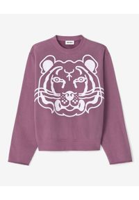 Kenzo - KENZO - Bluza z nadrukiem K-Tiger. Kolor: różowy, wielokolorowy, fioletowy. Materiał: bawełna. Długość rękawa: długi rękaw. Długość: długie. Wzór: nadruk #2