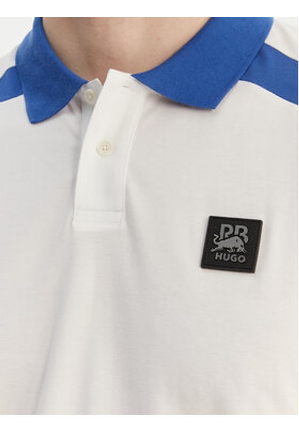 Hugo - HUGO Polo Dunios_RB 50559650 Biały Regular Fit. Typ kołnierza: polo. Kolor: biały. Materiał: bawełna
