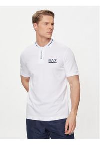 EA7 Emporio Armani Polo 3DPF18 PJ04Z 1100 Biały Regular Fit. Typ kołnierza: polo. Kolor: biały. Materiał: bawełna