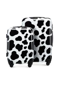 Wittchen - Zestaw walizek z ABS-u w zwierzęcy wzór czarno-biały. Kolor: czarny, biały, wielokolorowy. Materiał: guma. Wzór: motyw zwierzęcy