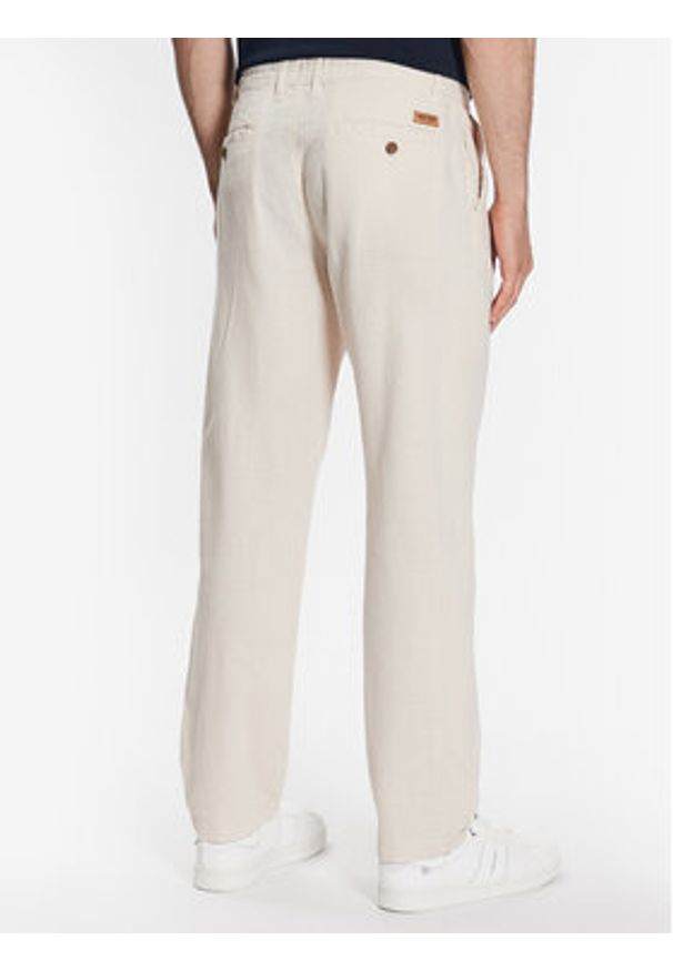 INDICODE Spodnie materiałowe Clio 60-301 Beżowy Regular Fit. Kolor: beżowy. Materiał: bawełna