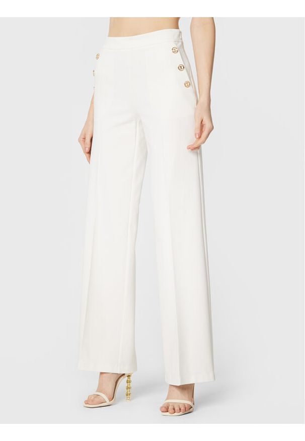 TwinSet - Spodnie materiałowe TWINSET. Kolor: biały. Materiał: materiał, wiskoza