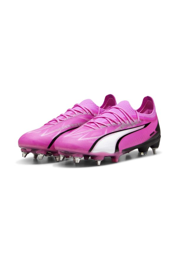 Buty piłkarskie męskie Puma Ultra Ultimate. Zapięcie: sznurówki. Kolor: różowy. Materiał: syntetyk. Szerokość cholewki: normalna. Sport: piłka nożna