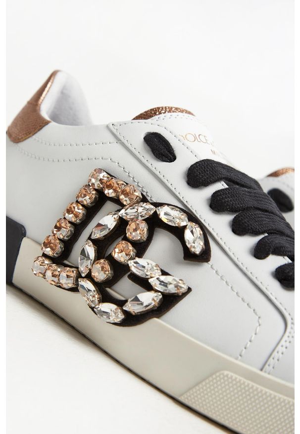 Dolce & Gabbana - Sneakersy damskie skórzane Portofino Vintage DOLCE & GABBANA. Materiał: skóra