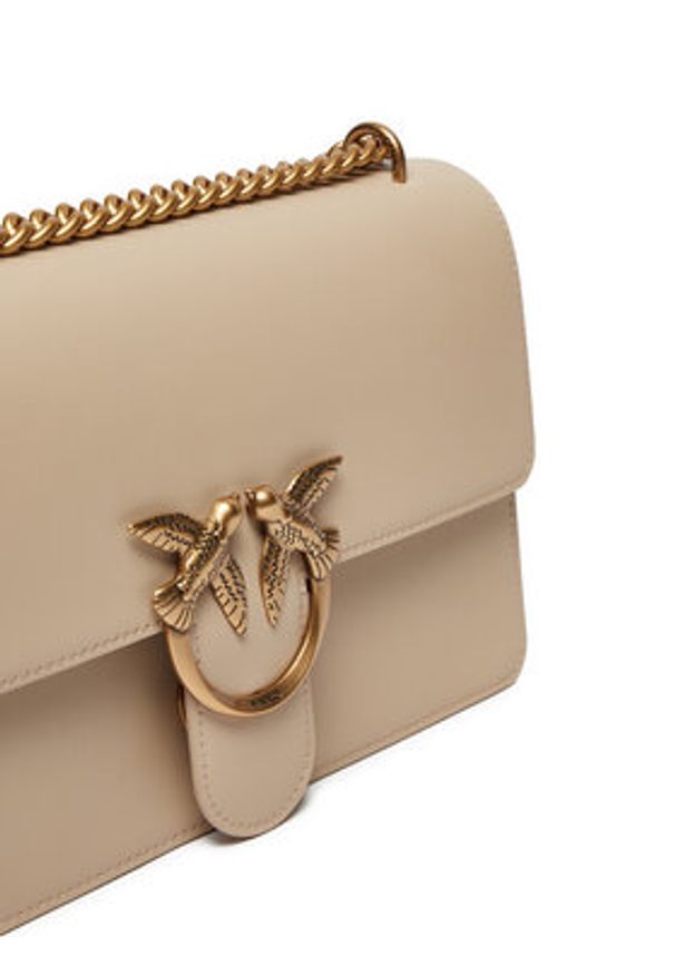 Pinko Torebka Love One Classic Dc AI 24-25 PLTT 100941 A0F1 Beżowy. Kolor: beżowy. Materiał: skórzane