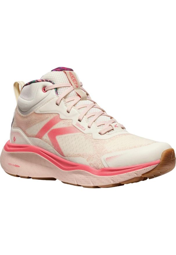 WOMEN'S HEALTH - Keen Leiki Mid WP damskie buty trekkingowe Birch/Cameo Rose 41. Kolor: biały, różowy, wielokolorowy. Styl: sportowy