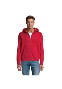 SOL'S - Męska Bluza Z Kapturem Spike Full Zip. Typ kołnierza: kaptur. Kolor: czerwony