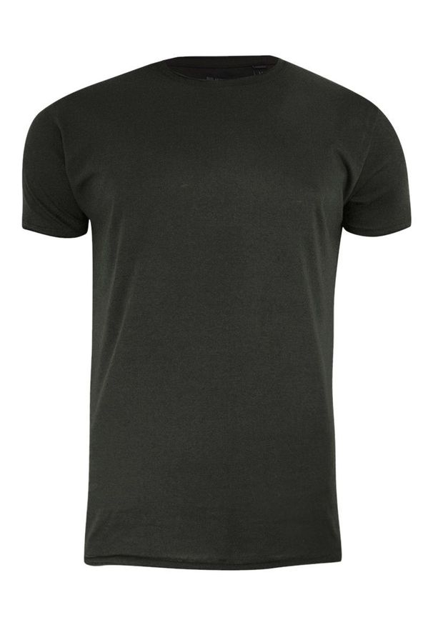 Brave Soul - T-Shirt (Koszulka) Zielony, Khaki Bez Nadruku, Okrągły Dekolt, Postrzępione Brzegi BRAVE SOUL- Męski. Okazja: na co dzień. Kolor: brązowy, wielokolorowy, zielony. Materiał: bawełna. Styl: casual
