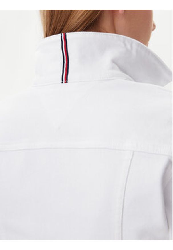 TOMMY HILFIGER - Tommy Hilfiger Kurtka jeansowa WW0WW44374 Biały Regular Fit. Kolor: biały. Materiał: bawełna