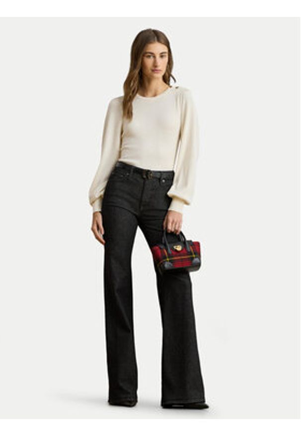 Lauren Ralph Lauren - LAUREN RALPH LAUREN Sweter 200980974002 Beżowy Relaxed Fit. Kolor: beżowy. Materiał: bawełna