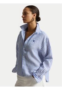 Polo Ralph Lauren Koszula 211935130503 Niebieski jasny Relaxed Fit. Typ kołnierza: polo. Kolor: niebieski. Materiał: len #1