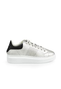 Baldinini Sneakersy | DE0410T10LA | Kobieta | Srebrny. Kolor: srebrny. Materiał: skóra. Wzór: nadruk, aplikacja #3