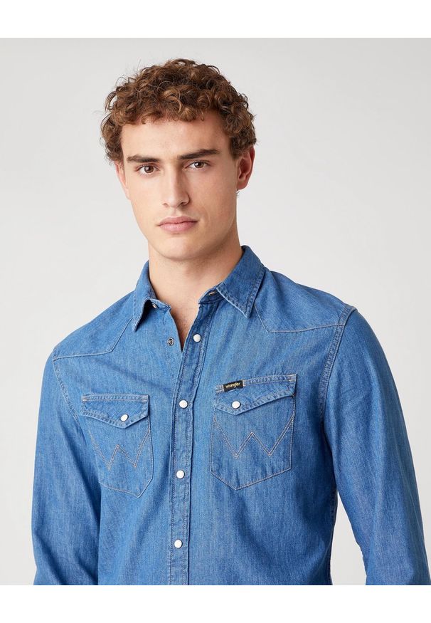 Wrangler - KOSZULA MĘSKA WRANGLER LS WESTERN SHIRT MID STONE W5F25K14V 112130117