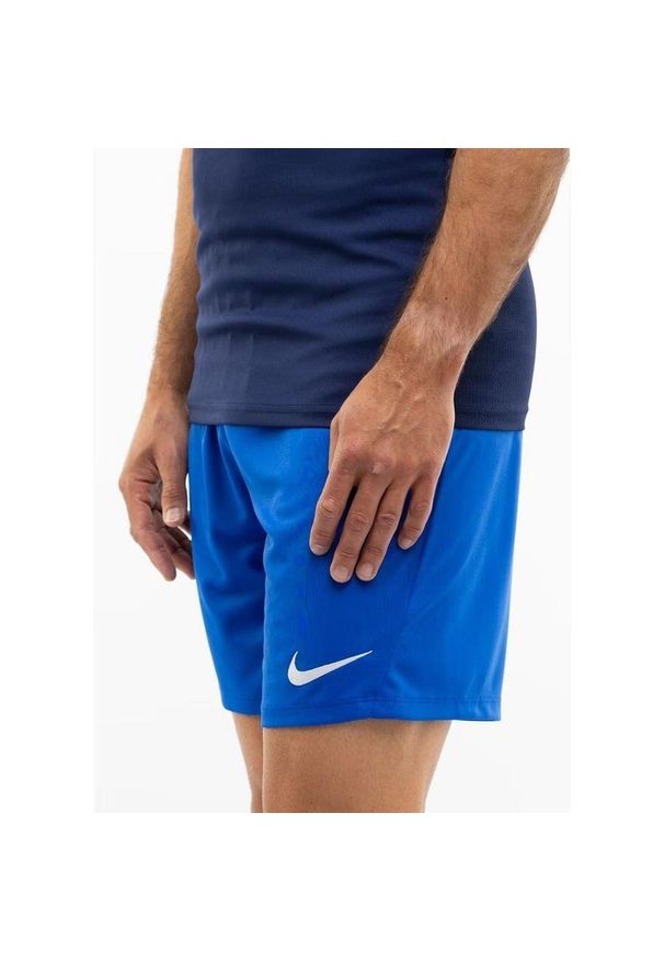 Spodenki Piłkarskie Męskie Nike Dry Park III. Kolor: biały, niebieski, wielokolorowy. Sport: piłka nożna