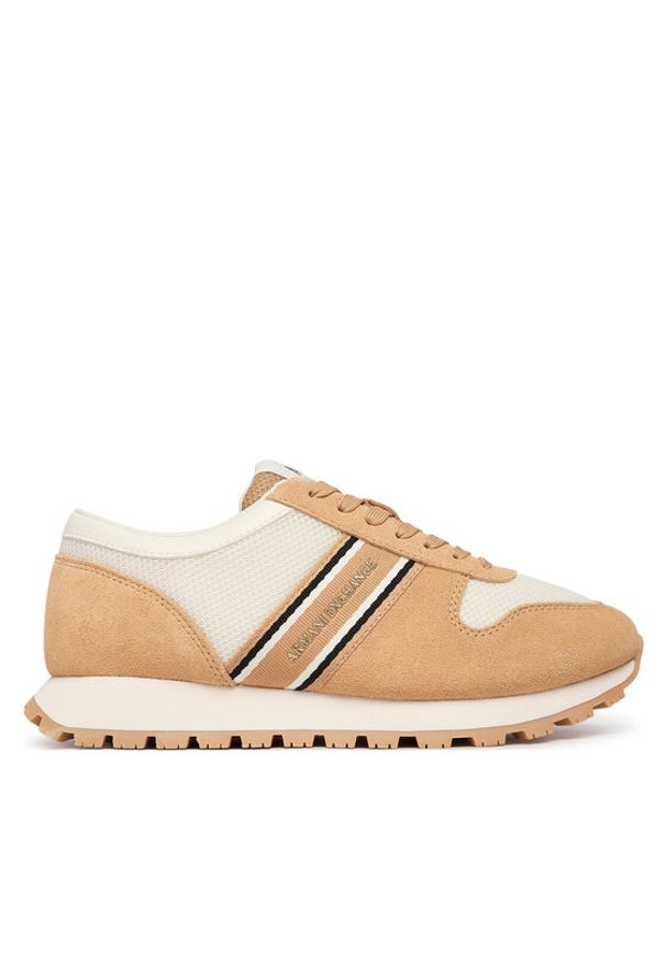 Armani Exchange Sneakersy XW002229 AF21431 MZ434 Beżowy. Kolor: beżowy. Materiał: zamsz, skóra