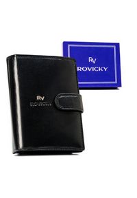 ROVICKY - Portfel skórzany Rovicky RV-7680278-9-BCA czarny. Kolor: czarny. Materiał: skóra