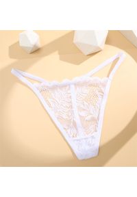 Intica - Stringi koronkowe z wycięciami na specjalne okazje Sangsuk. Kolor: biały. Materiał: koronka. Wzór: koronka