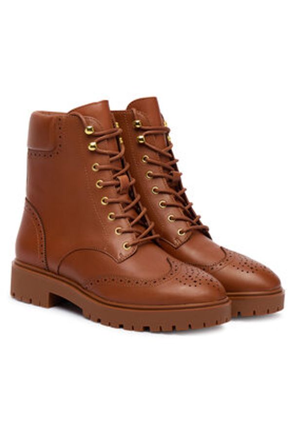 Lauren Ralph Lauren - LAUREN RALPH LAUREN Botki Alysn 802977885001 Brązowy. Kolor: brązowy. Materiał: skóra