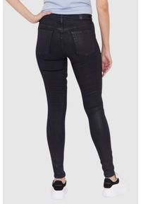 7 FOR ALL MANKIND Woskowane czarne jeansy damskie HW SKINNY COATED SLIM ILLUSION, Rozmiar 29. Kolor: czarny