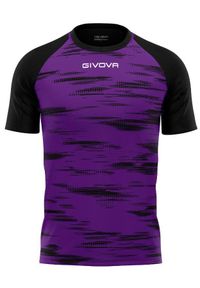 Givova Pixel Sport T-shirt Fioletowo-Czarny - Lekki i Oddychający. Kolor: fioletowy, czarny, wielokolorowy. Sport: piłka nożna
