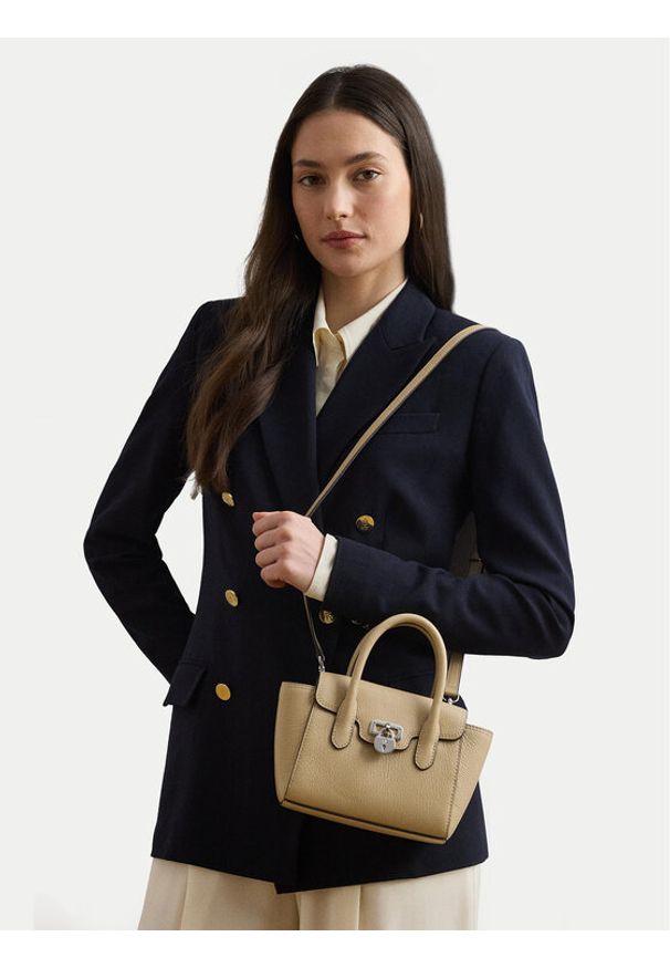 Lauren Ralph Lauren - LAUREN RALPH LAUREN Torebka 431969349005 Beżowy. Kolor: beżowy. Materiał: skórzane