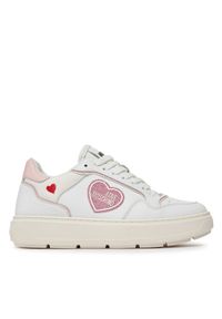 Love Moschino - LOVE MOSCHINO Sneakersy JA15204G1IJC110C Biały. Kolor: biały. Materiał: skóra