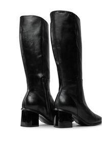 Calvin Klein Kozaki Heel Knee Boot 50 W/Ml Lth HW0HW02321 Czarny. Kolor: czarny. Materiał: skóra