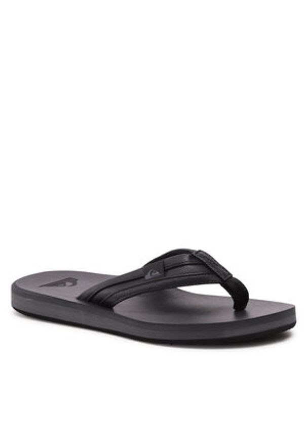 Japonki Quiksilver - AQYL100886 XKSK. Kolor: czarny. Materiał: skóra