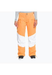 Roxy - Spodnie snowboardowe damskie ROXY Chloe Kim Woodrose. Kolor: pomarańczowy. Sezon: zima. Sport: snowboard