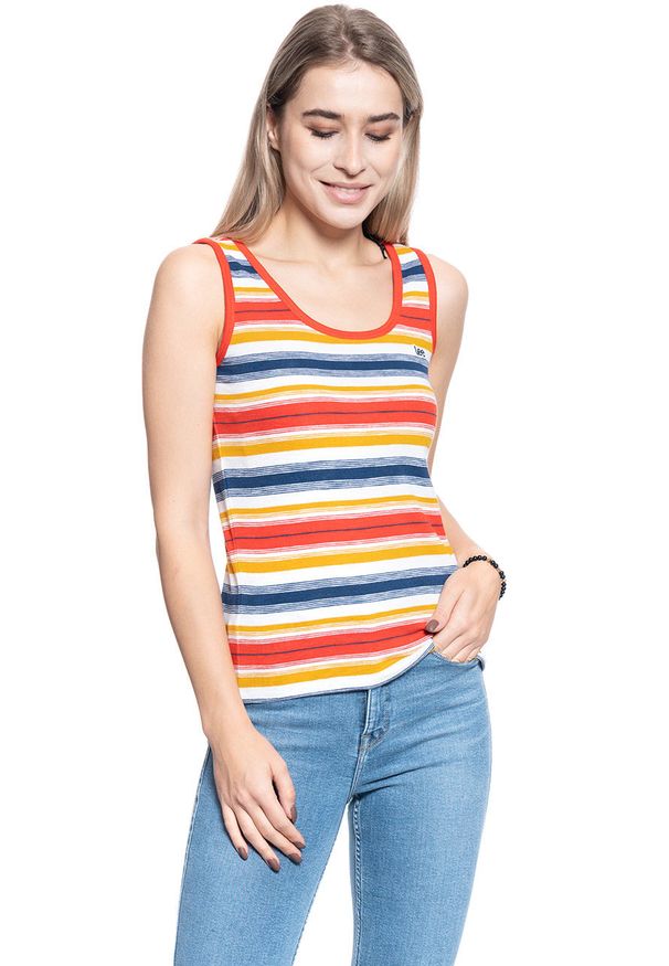 Lee - DAMSKI TANK TOP LEE SLIM TANK TOP SLIM FIT POPPY RED L41MEZNH 112109090