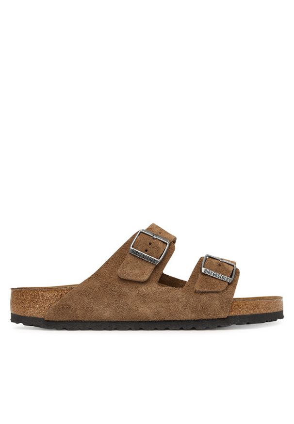 Birkenstock Klapki Arizona 1032678 Beżowy ciemny. Kolor: beżowy. Materiał: zamsz, skóra