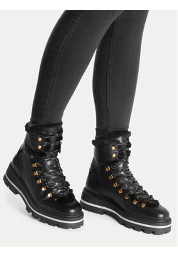 Gino Rossi - GINO ROSSI Trzewiki SINEN-24FW238 Czarny. Kolor: czarny. Materiał: skóra