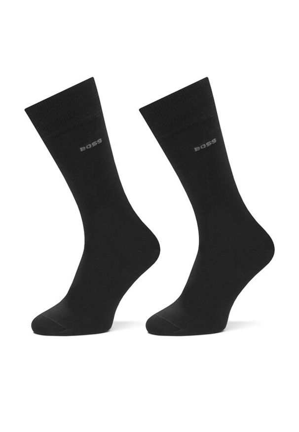 BOSS Zestaw 2 par wysokich skarpet męskich 2P RS Tom 50534901 Czarny. Kolor: czarny. Materiał: bawełna, materiał